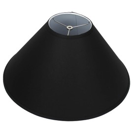 FenchelShades.com 7" Top Diameter x 22" Bottom Diameter 13" Slant Height Lampshade USA Made (Black)