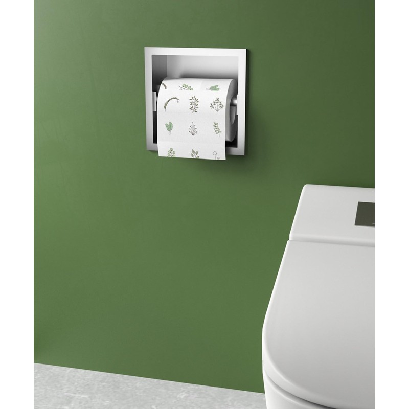 BARONAGE Recessed Toilet Paper Holder, 6" Built-in Toilet Paper Holders,