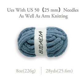 8 Pack Chunky Yarn for Hand Knitting,Chenille Yarn for Knitting and Crocheting,Blanket Yarn for Chunky Blanket,Hats and More(28 yds,8 oz Each Skein) (Cobalt Blue)