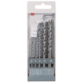 wolfcraft TC Rock Drill Bit Set 5 pcs. I 8450000 I For drilling into brick walls, artificial stone and natural stone