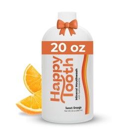 Happy Tooth Hydroxyapatite Mouthwash, Fluoride Free, Teeth Whitening, Remineralizing for Enamel Strength, Fresh Breath, Oral Microbiome Support, Dentist Formulated, Gentle Care, Sweet Orange, 20 Fl Oz