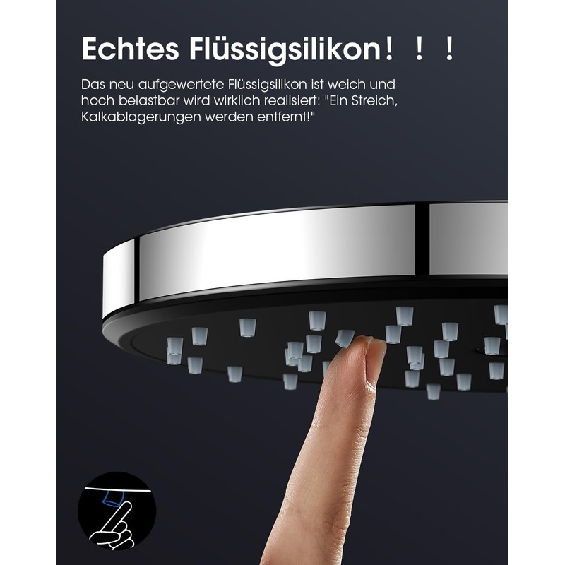 FASDUNT Shower Head 5 Jet Types with 2M Premium Hose