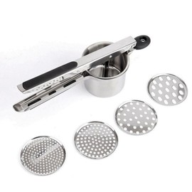 Wireless City 15oz Potato Ricer - Heavy-Duty Stainless-Steel Masher & Ricer Tool for Fluffy Mashed Potatoes, Baby Food & Vegetables - Ergonomic Anti-Slip Handles, Dishwasher Safe