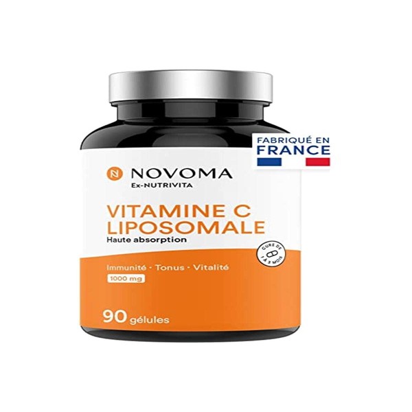 NOVOMA Vitamina C liposomiale 1000mg, Alta Biodisponibilità, Con Vit C liposomiale Quali®-C, Acido Ascorbico Puro, 90 Capsule Vegane (ex Nutrivita)