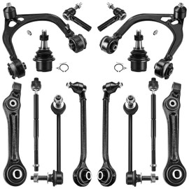 14pcs Front Suspension Kit Compatible with RWD 05-2010 Chrysler 300, 08-2010 Dodge Challenger, 06-2010 Charger, 05-2008 Magnum, Lower & Upper Control Arms Ball Joints Inner Outer Tie Rods Sway Bars