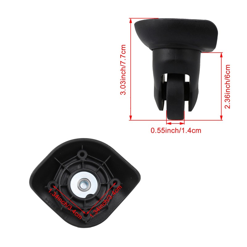 2 Pair Replacement Wheels for Luggage 360 Swivel Suitcase Casters