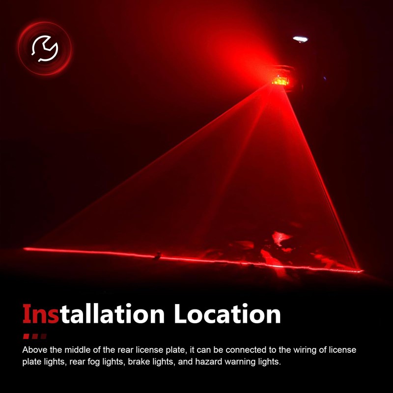 lekiliky Car Laser Rear Fog Light, High-Brightness Waterproof Laser Fog