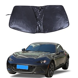 Windshield Sun Shade Compatible with Mazda MX-5 RF Miata 2016-2025 Accessories,Front Window Sunshade Sun Visor Protector, Foldable Windshield Sunshade Sun Shield Blocks UV Rays (Black)