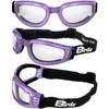 Birdz Eyewear Cardinal Women's Padded Floating Goggles Translucent Purple Frame