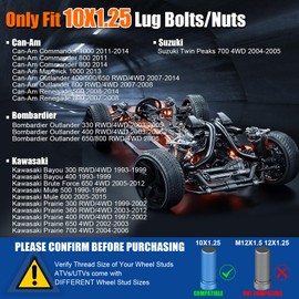 GAsupply 1" 4x137 Wheel Spacers ATV 10x1.25 Studs Fit for CAN-AM Commander Outlander Kawasaki Mule, 25mm 4 Lug 4x137mm Wheel Spacer, 110mm Hub Bore, 4PCS
