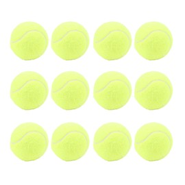 BuyWeek Tennisbälle, 12 Stück Gummi Tennisball Freizeit Tennis Trainingsbälle Hund Tennis Bälle mit Aufbewahrungstasche für Anfänger (Gelb)
