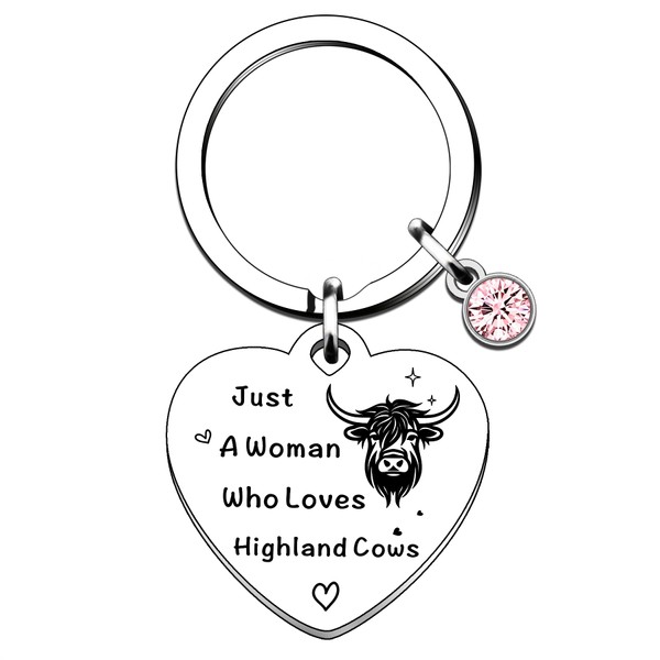 QMVMV Funny Highland Cow Keyring Gifts Animal Lover Gift Just