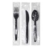 Progress Plastic Cutlery individually wrapped utensils, Heavy Weight black disposable