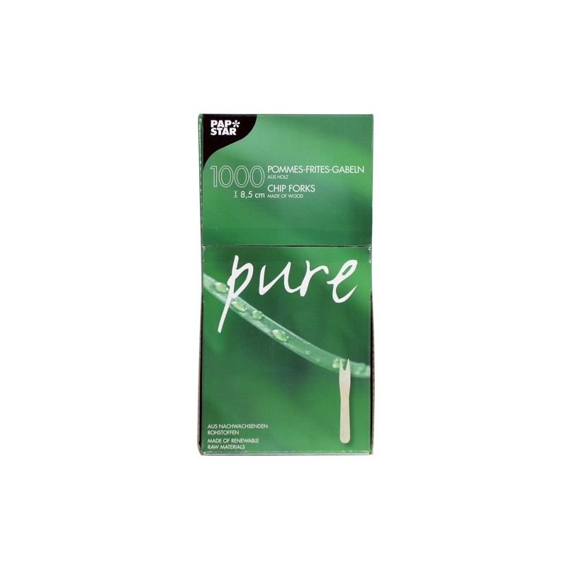 1000 French fries forks, wood, 85 mm x 10 mm