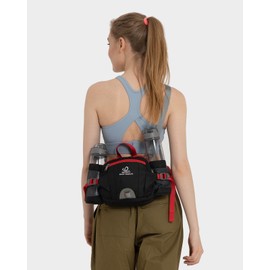WATERFLY Waist Bag Fanny Pack with Water Bottle Holder Hiking Waist Pack for Men Women Traveling Walking Camping Waist Pouch