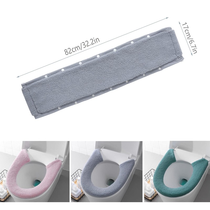 Bathroom Soft Thicker Warmer Stretchable Washable Cloth Toilet Seat Cover