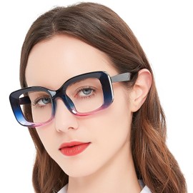 MARE AZZURO Large Bling Reading Glasses Women Retro Square Readers 100 150 200 250 300 350 400 (Purple, 2.5)