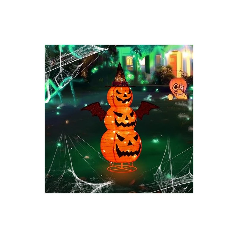 calabaza plegable de Halloween de 3 pies, 60 LED Pop-Up