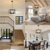 Black Farmhouse Chandelier, 6 Light Geometric Dining Room Light Fixture,