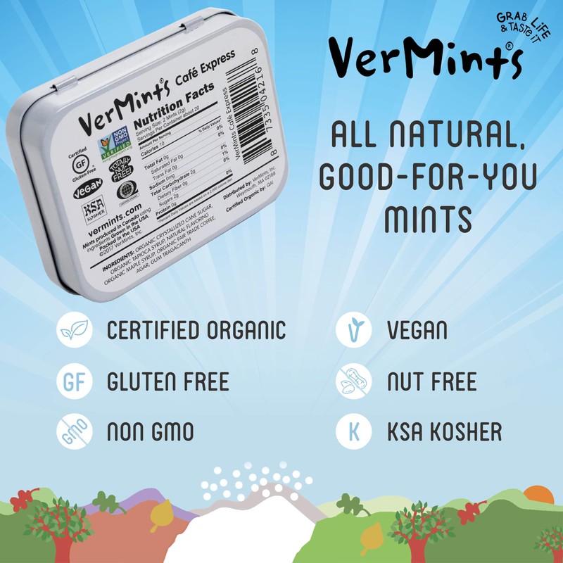 Organic Breath Mints by VerMints, Café Express Coffee Flavor, All