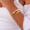 Gold Beaded Bracelets for Women Dainty Heart Initial Letter A-Z