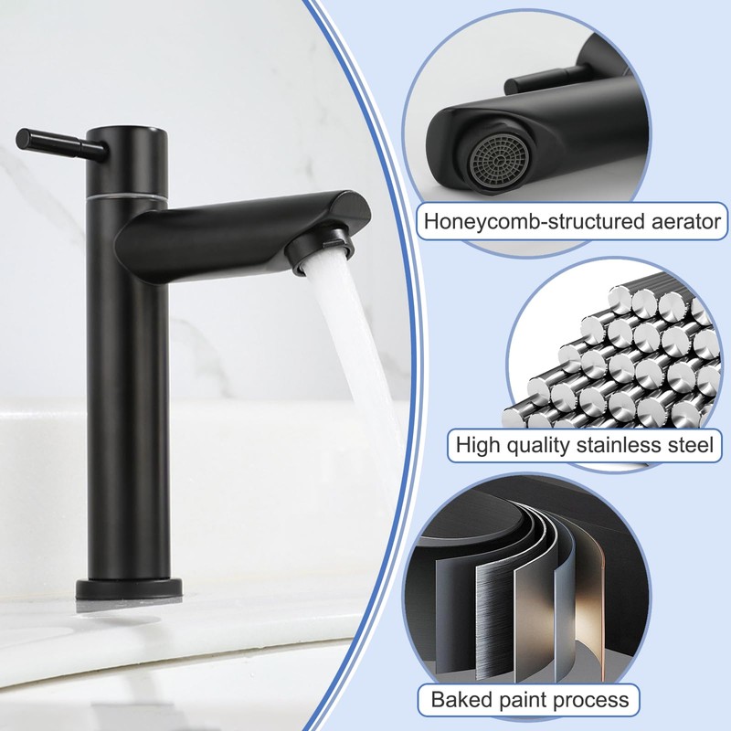 Fine jade2 Cold Water Tap Black for Guest Toilet Washbasin