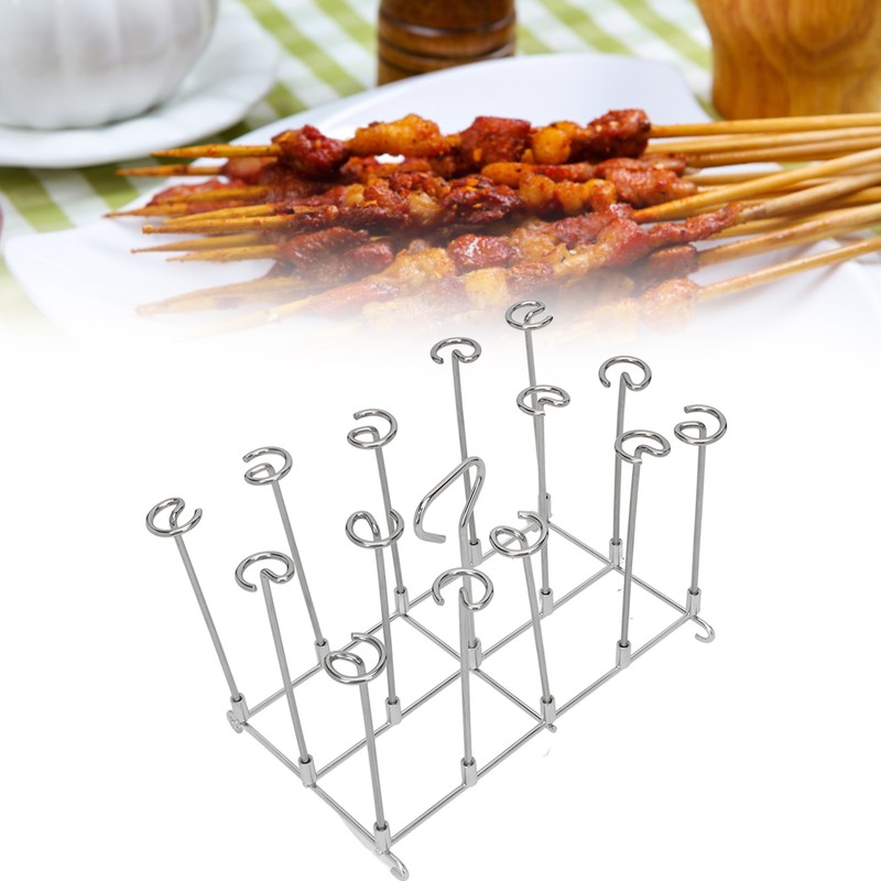Fryer Skewer Stand Uniform Cooking Rust Resistance Stainless Steel Vertical