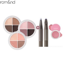 ROMAND Han All Eye Pot Liner 5g *2ea (+ Han All Volume/Line Brush & Single Eye Pot 01 Blush Pink), Shade 1#$%Shade 2#$%Gift 1#$%Gift 2:02 Dusty Rose Pot-01 Brown Taupe Pot-Han All Volume *1/Line Dual Brush *1-Single Eye Pot (Random color)