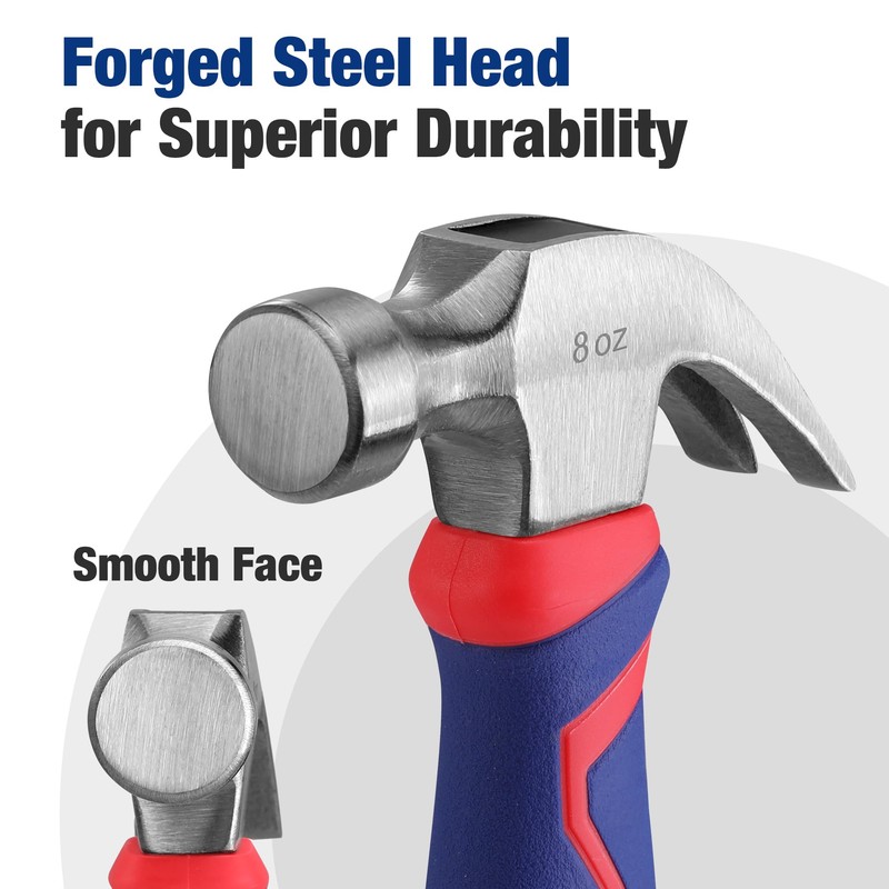 WORKPRO 8 oz Claw Hammer with Fiberglass Handle, All Purpose