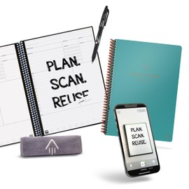 Rocketbook Smart Reusable Notebook, Fusion Plus Letter Size Spiral Notebook & Planner, Neptune Teal, (8.5" x 11")