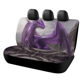 Delerain Car Rear Seat Covers, Cool Purple Dragon Car Backseat Protector Universal Back Seats Vehicle Enterior Protector Suitable Fits Most Car Auto SUV Sedan Trucks
