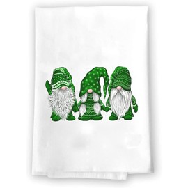 St Patricks Day Kitchen Dish Tea Towel Decoration | Decorative Bathroom Hand Decor | Holiday Shamrock Gnomes Bath Towels | Spring Winter Green Home Decor | Saint Patrick's Day Paddy's Day Paddys