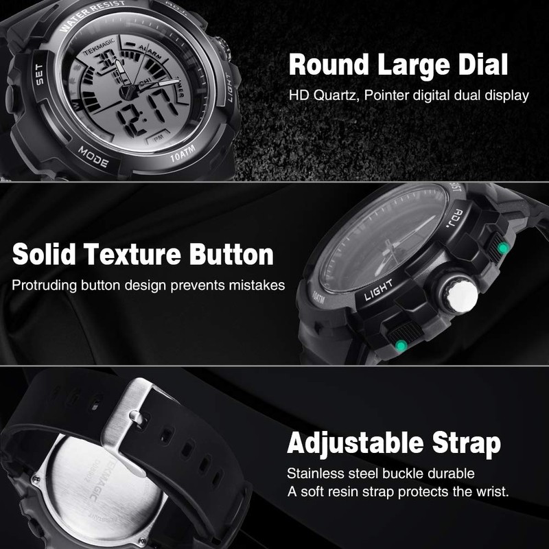 BANGLIN 100m Water Resistant Sport Diver Watch Underwater Submersible Stopwatch