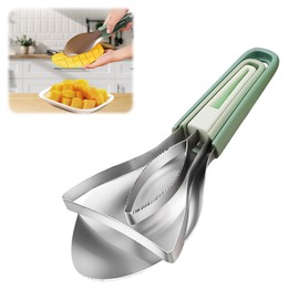 Mesenymm 3-in-1 Mango Slicer Peeler, Peeler and Pit Remover Tool, Mango Splitter with Micro-Serrated Stainless Steel Blade, Fruit Slicer Cutter Pitter for Watermelon Cutter Peach Slicers and More