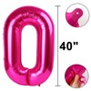 Rose Red Number 0 Balloon 40 Inch,Jumbo Giant Mylar Hot