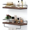 Shario Rustic Wood Floating Shelves - Set of 2, Wall
