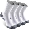 SITOISBE Cushioned Compression Unisex Mid-crew Socks 4-Pack, Large, White