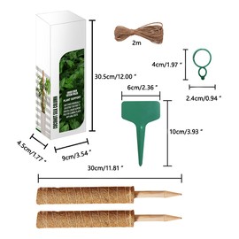 Moss Pole For Monstera, Moss Pole, Coir Totem Plant Support Poles Coco Coir Sticks With Plant Twist Ties For Supporting Potted Climbing Plants (2 Set)