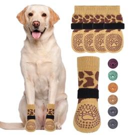KOOLTAIL Dog Socks for Hot/Cold Pavement to Prevent Licking Paws,Dog Boots&Paw Protector for Hardwood Floors Anti Slip,Traction Control No Twist Grip Booties for Small Medium Large Senior Dogs L