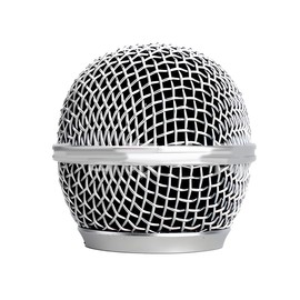 Microphone Head Replace Cover, Steel Mesh Mic Microphone Grille Mic Ball Head Pop Filter with Inner Foam, Fits for Shure SM58, SM58S, SM58LC, BETA58, BETA58A, SA-M30, SV100, UT2 (Silver, 1 pcs)