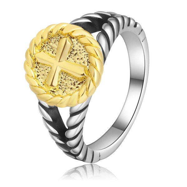 Aprilery Silver and Gold Rings, Silver Plated Rings Cable Wire,