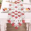 Christmas Table Runner, Embroidered Table Runners Luxury Poinsettia Holly Table
