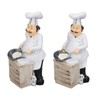 Chef Cooking Figurine Small Stereoscopic Art Ornament Resin Decoration Statue