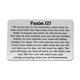 Gzrlyf Psalm 121 Keychain Gifts Bible Verse Cross Pendant Keychain Christian Faith Gifts I Lift up My Eyes to the Mountains (Wallet Card)