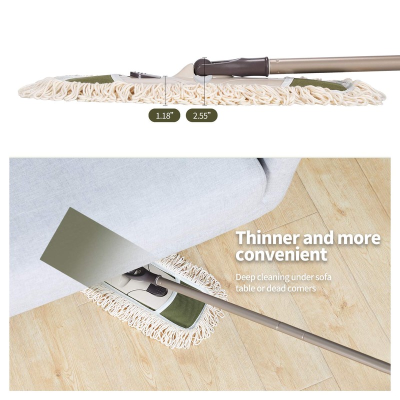 Eyliden Dust Mop with Reusable Washable Pads - One Touch