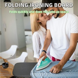 KuuDack Compact Foldable Tabletop Ironing Board - with Iron Rest and Heat Resistant Cover, Portable Non-Slip Mini Iron Board for Home and Travel