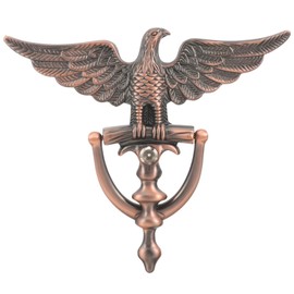 Uonlytech Door Knocker Rustic Eagle Head Front Door Knocker Security Knocker with Peephole Alloy Door View Knocker Replacement Antique Door Handle