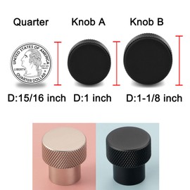 ASKANO 10 Pack 1-1/8 Inch, Knurled Matte Black Cabinet Knobs Black Drawer Knobs Black Cabinet Pulls, AK1301 Knurled Round Kitchen Hardware for Cabinets Drawers Bedroom Dresser Bathroom Vanity Cupboard