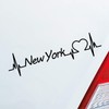 Hellweg Druckerei Car Sticker New York Heart Pulse State USA