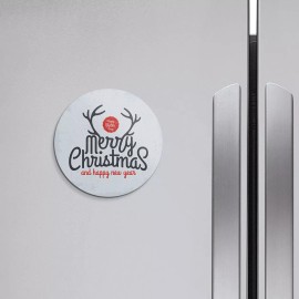 Unbranded Merry Christams Happy Winter Days | 4'' X 4'' Round Decorative Magnet